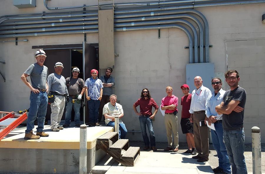 Staff at work on the 2015 machine-room upgrade