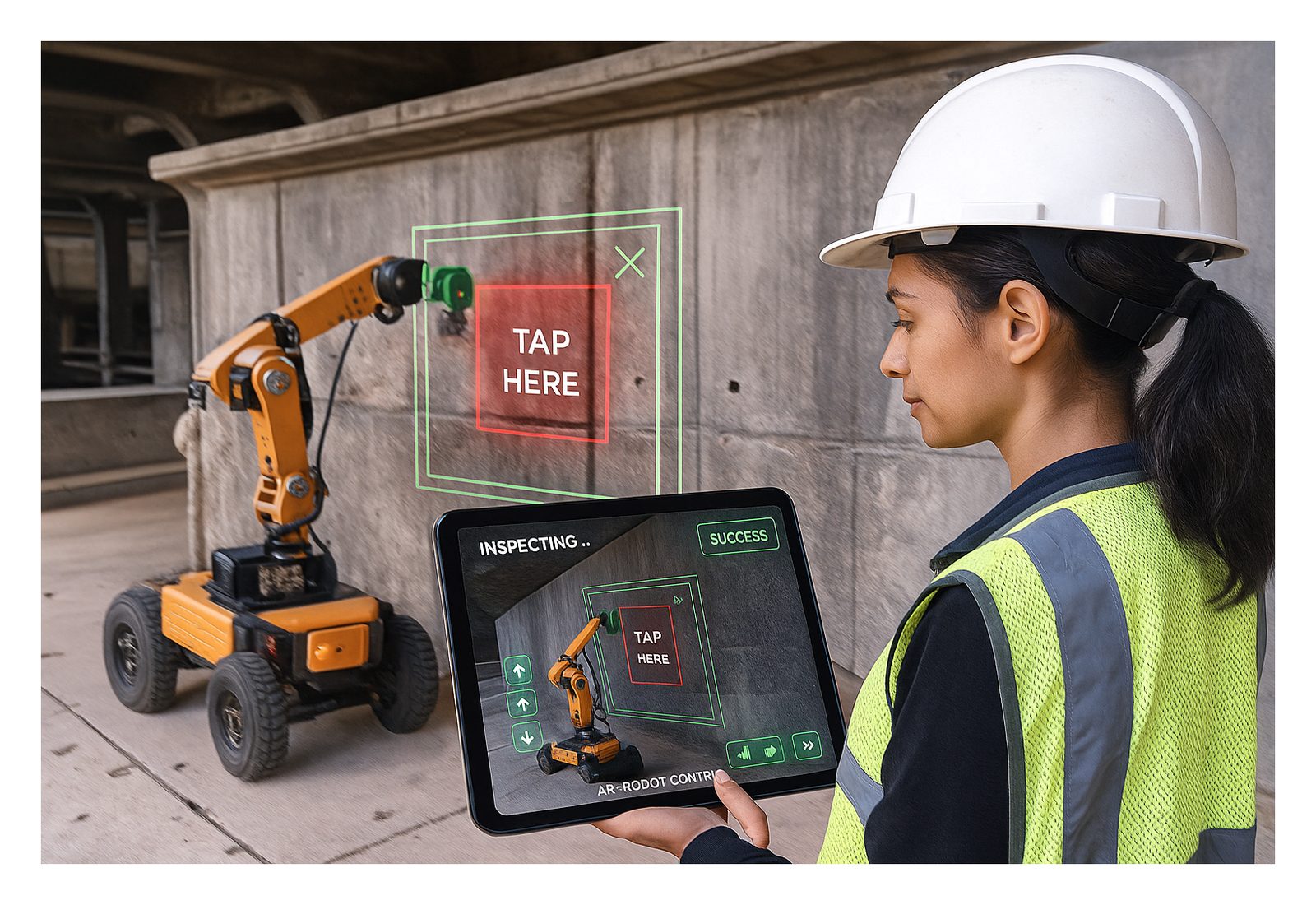 Augmented-reality robotics system for infrastructure inspection