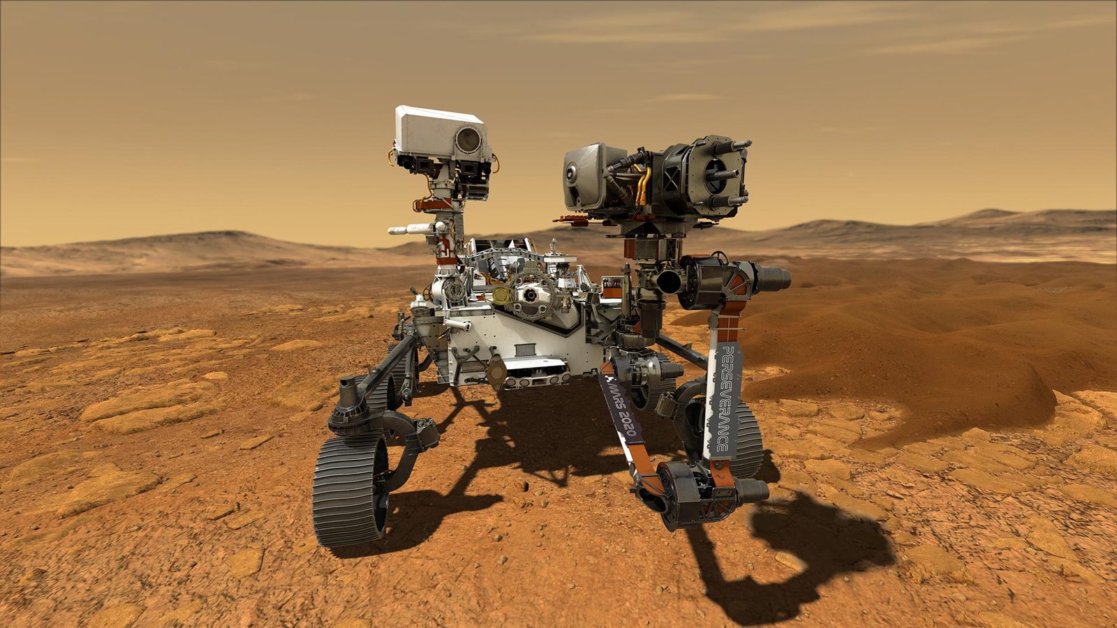 Perseverance rover landing site on Mars